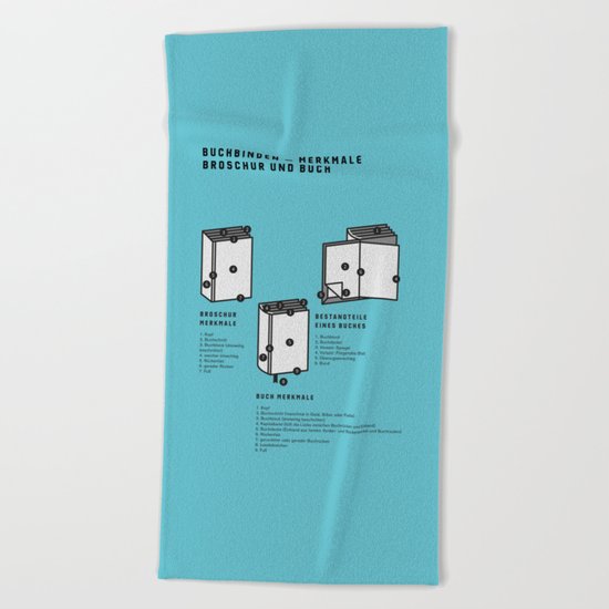 Buchbinden – Merkmale Broschur und Buch (in German) Beach Towel