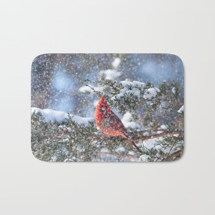 Let It Snow: Northern Cardinal Bath Mat