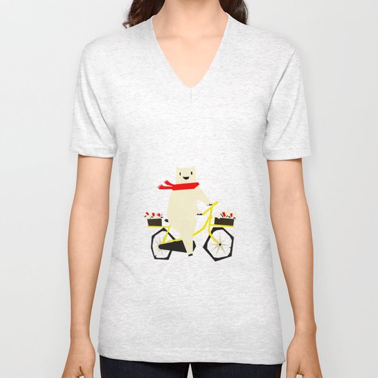Yeti Taking a Ride Unisex V-Neck