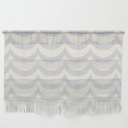 Pastel Silver Grey and Antique White Wave Pattern Wall Hanging