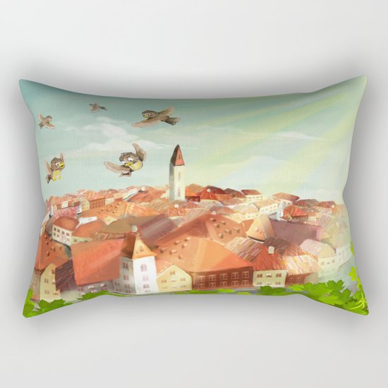 Sunny town Rectangular Pillow