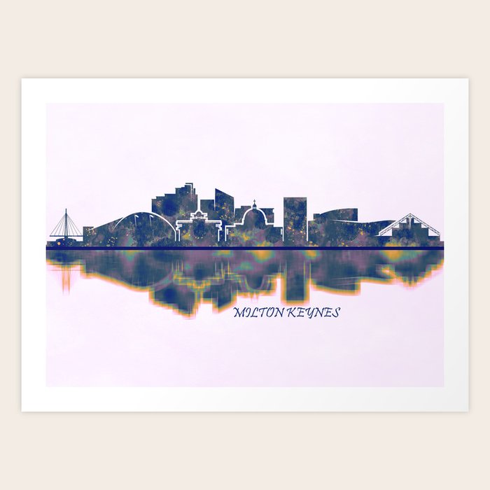 Milton Keynes Skyline Art Print by NextWay Art Society6