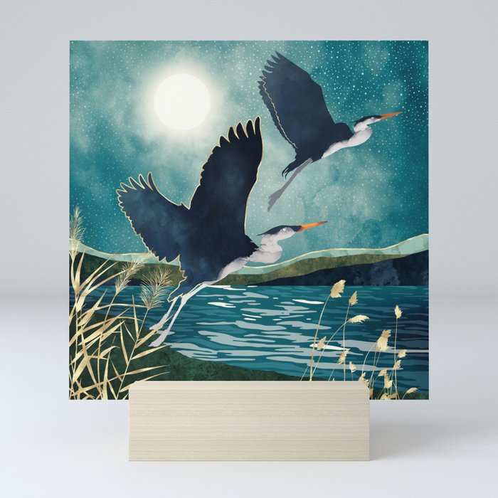 Evening Heron Mini Art Print