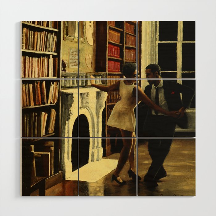 Lindy Hop in the Library Wood Wall Art