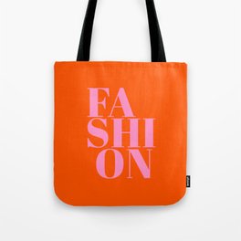 Fashion Print Orange And Pink Aesthetic Preppy Modern Decor Retro Wall Art Fashion Typography Tote Bag