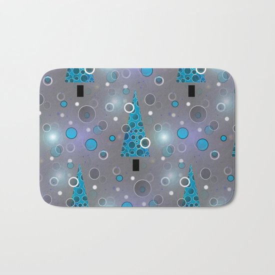 Blue Christmas Bath Mat