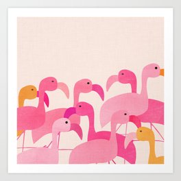 Florida Flamingos Art Print