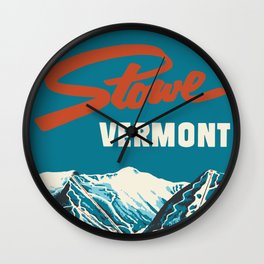 Stowe, Vermont Vintage Ski Poster Wall Clock