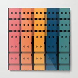 Abstract Geometric 3D Pattern Red Yellow Blue Metal Print
