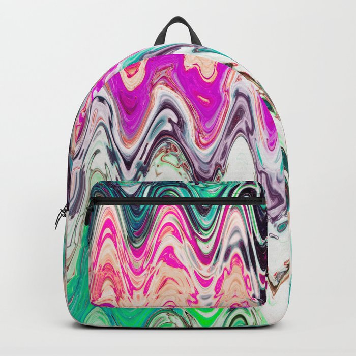 Melting Acrylic Flow Paint Pattern Backpack