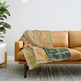 Classic French art nouveau Absinthe Robette Throw Blanket