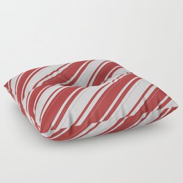 [ Thumbnail: Light Gray & Brown Colored Lines/Stripes Pattern Floor Pillow ]