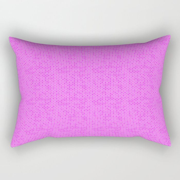 Small Hot Pink Honeycomb Bee Hive Geometric Hexagonal Design Rectangular Pillow