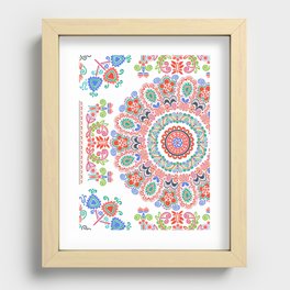 Colorful Embroidery Pattern  Recessed Framed Print