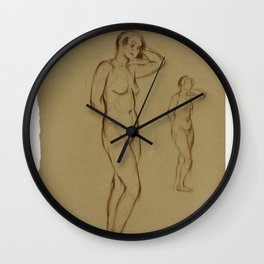 Sylvia Shaw Judson - Untitled (Studies Of Two Standing Female Nudes) (n.d.) Wall Clock