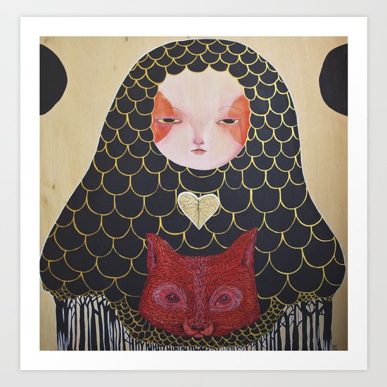 In the Thicket Hides a Foxy Spirit Art Print