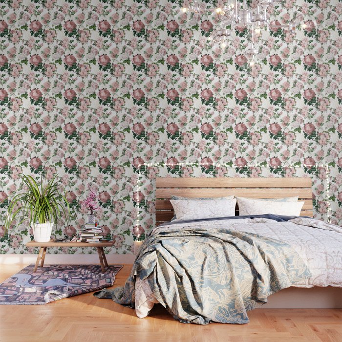 Vintage & Shabby Chic - Sepia Pink Roses  Wallpaper