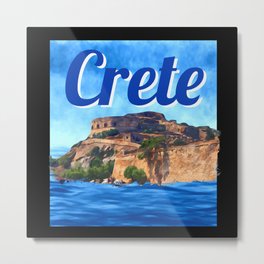 Crete island summer vacation gift idea Metal Print | Mediterraneansea, Greeceflag, Greece, Greeks, Greecesouvenir, Palm, Crete, Vacationcountry, Cretan, Santorini 