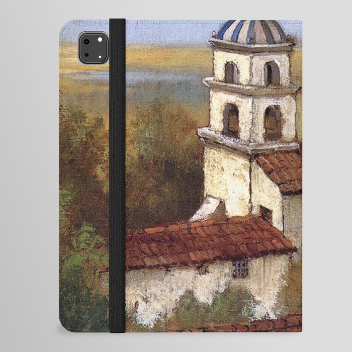 Rustic European town church painting art iPad Folio Case