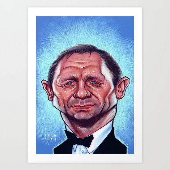 Daniel Craig as James Bond Art Print