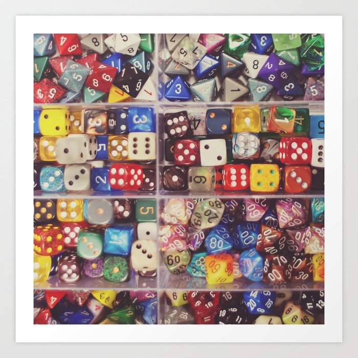 Colorful Dice Art Print by jessicatorres | Society6