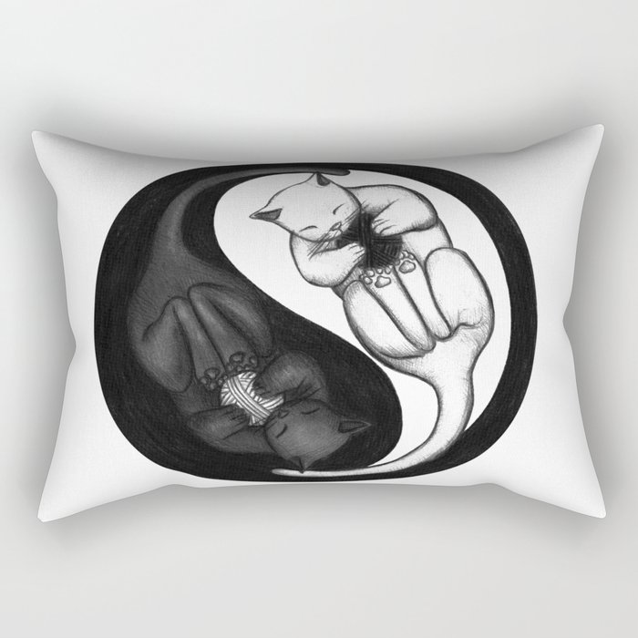 Yin and Yang playing Rectangular Pillow