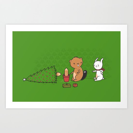 Beavers ruin Christmas Art Print