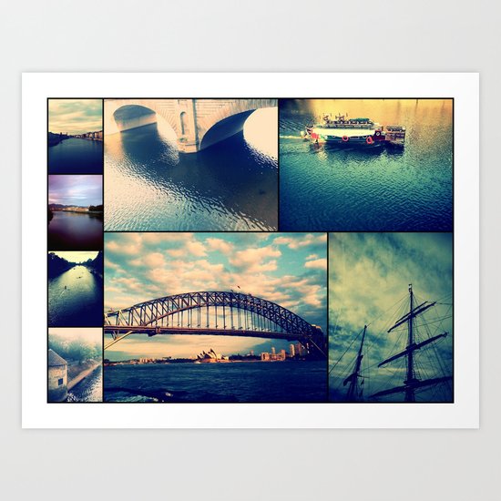 Water Collage Art Print