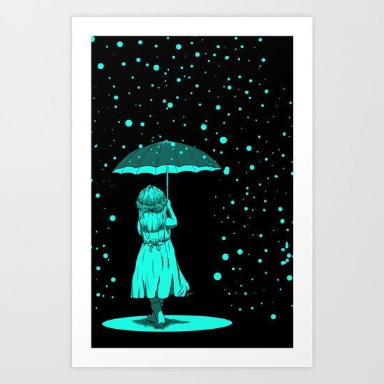 A Girl Under The light Art Print
