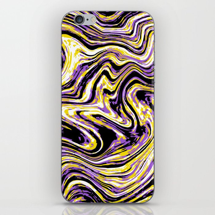 Subtle Nonbinary Pride Flag Liquify Marbled Abstract iPhone Skin