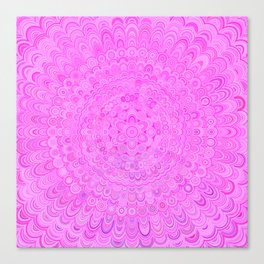Pink Ice Flower Mandala Canvas Print