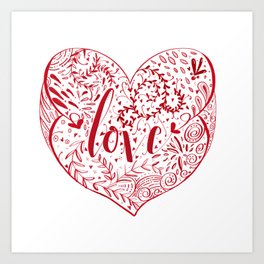 Heart Doodles of Love Art Print