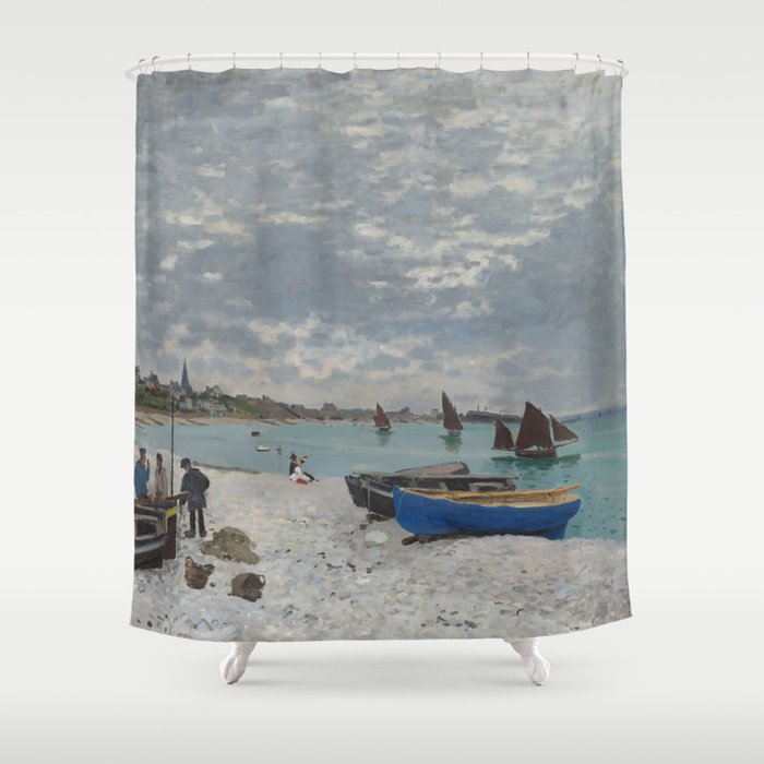 The Beach at Sainte-Adresse Shower Curtain