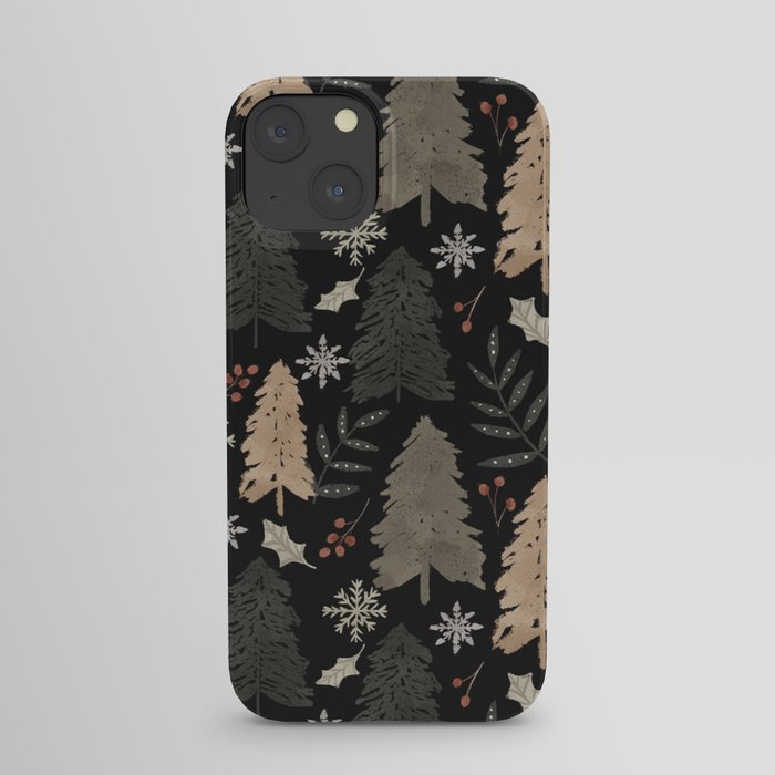 Winter in the Woods Dark Background  iPhone Case