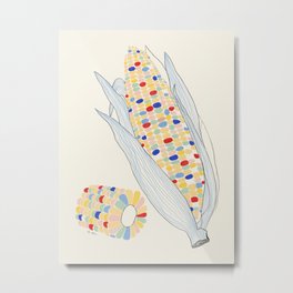 Corn Metal Print | Fruit, Pattern, Food, Kitchen, Vegetable, Grapes, Colorful, Oranges, Popcorn, Market 