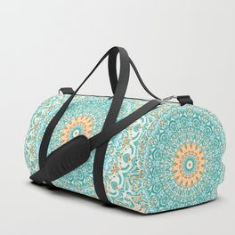 Orange and Turquoise Clarity Mandala Duffle Bag