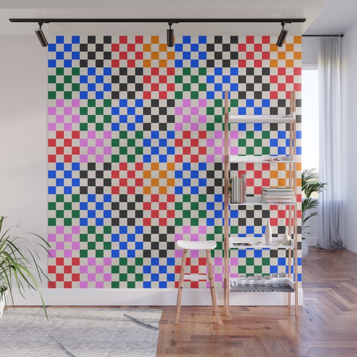 Colorful Checkered Pattern Wall Mural