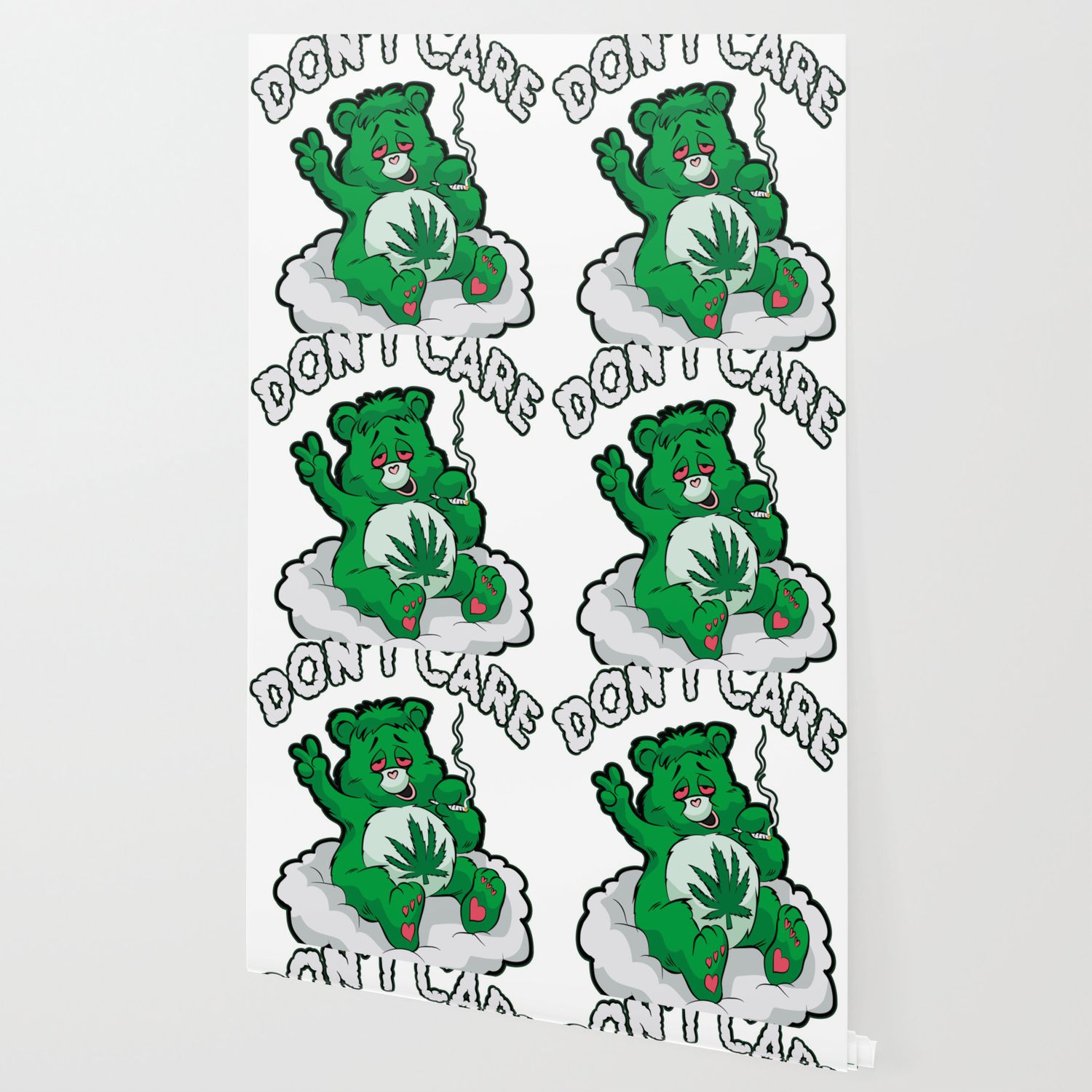 Do Not Care Bear Smoking Bear Hemp Leaf Ganja 420 Wallpaper By