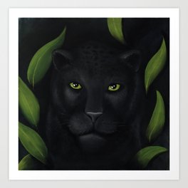 Portrait of Black Panther Art Print | Jungle, Panther, Leopard, Cat, Cats, Monochrome, Black, Graphic, Blackpanther, Bigcat 