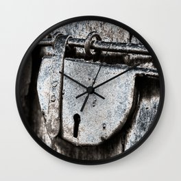 FORGOTTEN MEDIEVAL SOUND of GHOSTS Wall Clock | Digital, Lock, Grey, Black And White, Piazzaamerina, Rostymetal, Medieval, Darkambient, Sound, Abandoned 