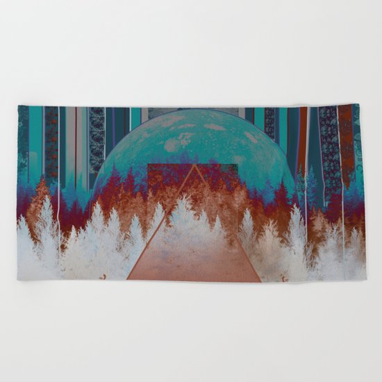 abstract floral forest 3 Beach Towel