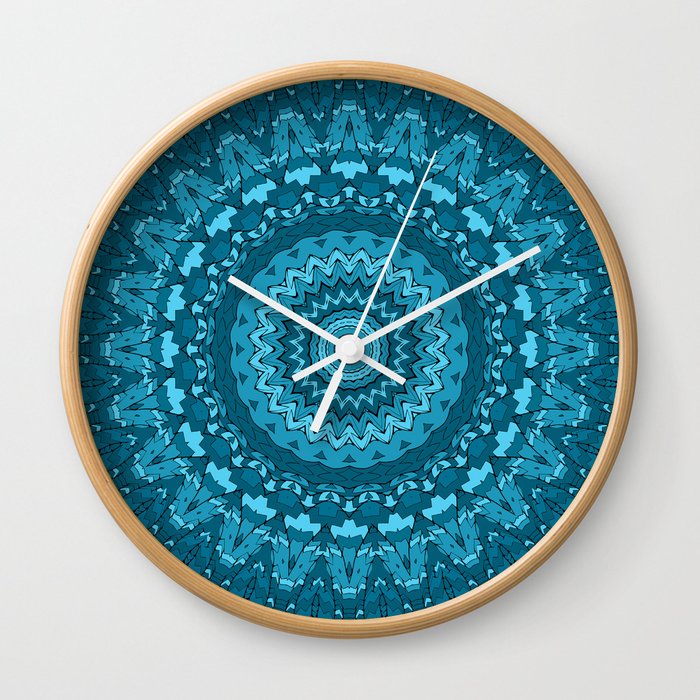 Aqua Mandala Wall Clock