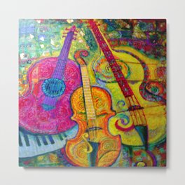 ROSE GUITAR & MUSIC INSTRUMENTS PAINTING Metal Print | Abstractmugs, Abstractblankets, Digital, Instruments, Musicart, Colored Pencil, Abstractpillows, Rosecurtains, Drawing, Ink 