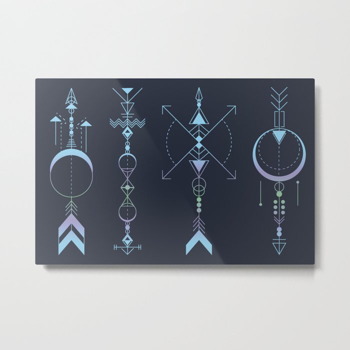 Geometric Arrows - Native American Sioux Metal Print