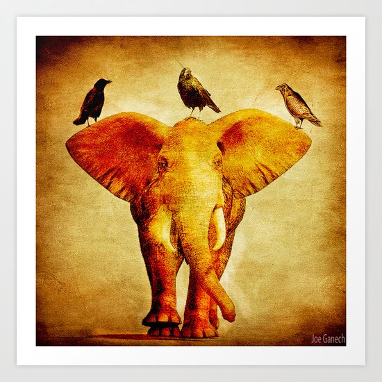 Perch of ravens Art Print