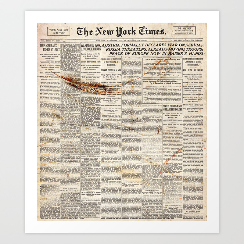 Vintage New York Times Art Print By Mjbphotodesign Society6
