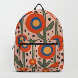 Flower Market Amsterdam, Abstract Modern Floral Print Backpack | Geometric Flowers, Flowers, Playful, Naive Flowers, Abstract Floral, Abstract Botanical, Flower Pattern, Kitchen Print, Mid Century Modern, Colorful 