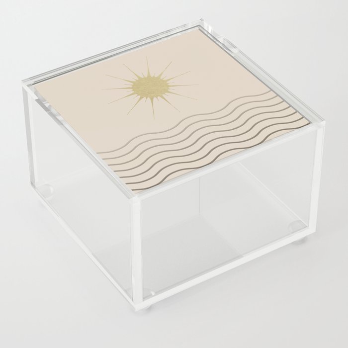 Minimal Mid Century Sun Wave Acrylic Box