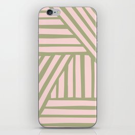 Abstract Shapes 223 in Pale Pink Sage Green iPhone Skin