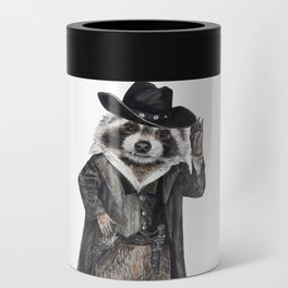 " Raccoon Bandit " funny western raccoon Can Cooler